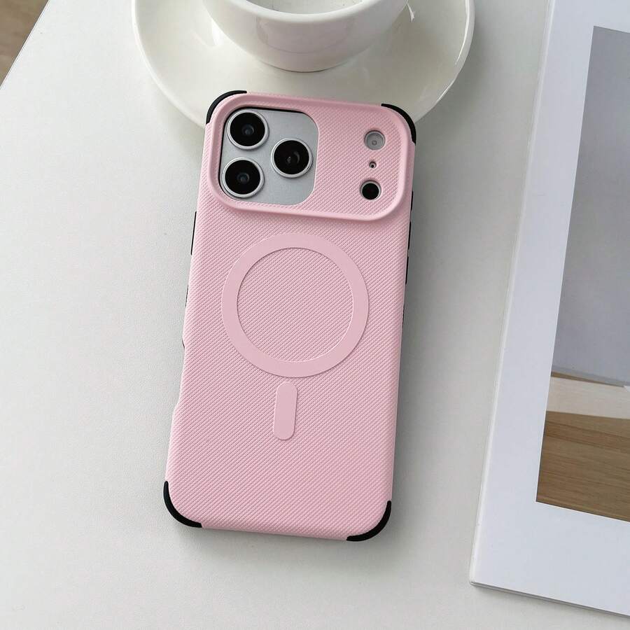 DECOPHONE Magnetic Corner Anti-Drop Design. Good Quality Of Skin-Like Apple 17 Pro Max. Thickened Anti-Slip Edges For 18. Good Feel Of 17 Pro TPU Phone Case. 16 Pro Max Anti-Drop. - Pink - View 1