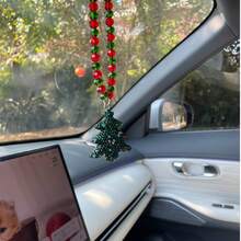 Rhinestone Christmas Tree Car Hanging Ornament, Creative Car Rearview Mirror Decor Pendant, Christmas Car Decoration, High-End Car Hanging Decoration, Christmas Gift - A - View 13