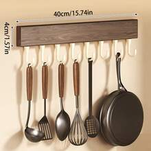 Kitchen Utensil Hook Rack, Wall-Mounted Kitchen Storage Hooks, Can Hang Spatulas, Whisks, Cutting Boards And Towels, No-Drill Adhesive Installation, No Wall Damage, Suitable For Home Kitchen, Apartment And Small Kitchen Storage - Multicolor - View 16