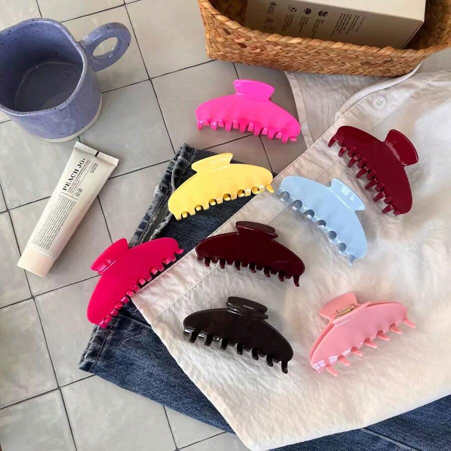 Solid-Color Sweet & Stylish Women's Claw Clip – Perfect For Everyday Wear - Multicolor - View 1