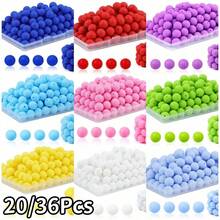 20/36 Buah Manik-Manik Bulat Silikon 1,5 Cm/0,59in, Cocok untuk Pembuatan Perhiasan, Gantungan Kunci DIY, Kalung, Gelang, dan Bahan Kerajinan Tangan, Perlengkapan Pembuatan Perhiasan, Tersedia Berbagai Warna - MultiWarna - View 1