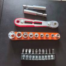 22pcs Mini Ratchet Screwdriver Set, Dual-Direction Wrench, 10 Bits 9 Sockets, Compact Home & Car Repair Tool Kit - Multi-color - View 6