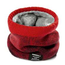1pc Thick Fleece Lined Knitted Neck Warmer, Autumn/Winter Universal Pullover Scarf, Windproof Neck Guard Warm Face Mask, Cycling Neck Protector Windshield - Multicolor - View 9