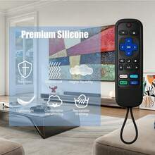 Casing Remote untuk T*CL untuk RK Smart TV Streaming Stick, Pelindung Remote Silikon Universal untuk RK TV - Hitam - View 2