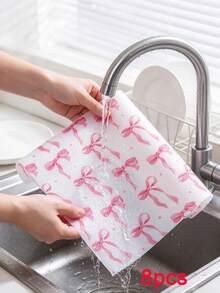 4 Refrigerator Rack Liners, Anti Slip And Easy To Wipe Pads For Refrigerator Cabinets, Pink Bow Print, Kitchen Countertop Protection Drawer Pads - Bow Pattern - View 11