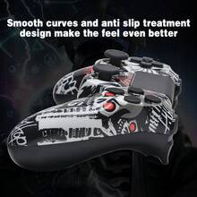 Player-Exclusive P4 Game Controller, With Graffiti-Style Cool Print Design, 600mAh Battery Capacity, Motion Sensor + Powerful Dual Vibration, Game Console Controller Accessory, With Full Immersion Experience. - View 5
