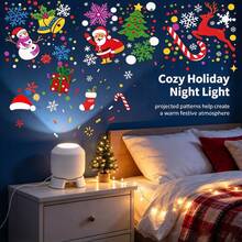 1pc Christmas Halloween Pattern Projection Light, Holiday Party Light, 360° Rotating, Suitable For Bedroom, Living Room, Dorm Ceiling And Wall, Starry Sky Atmosphere Decoration, Birthday Gift, USB Powered - Projector Lamp - View 6
