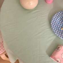 1pc Mint Green Solid Color Square Tablecloth, INS Cream Style Minimalist Fresh Dining Table Cloth, Home Round Table Dust Cover - Multicolor - View 2