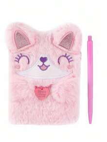 1pc Creative Funny Diary Notebook, European And American Style Small Cute Plush Memo Pad, Personalized Small Size Portable Planner - Plush Version - View 12