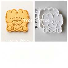 Valentine's Day Animal Biscuit Mold Couple Bear Rabbit Cat Dog Cookie Cutter Fondant Cake Decoration Cutting Mold Baking Tool For Wedding - White - View 5