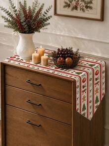 [Christmas Hot]1pc,Crafted Table Runner,Christmas Style Triangular Table Runner,Microwave Dust Cover,Protective Cover,Rectangular Tablecloth,Washable,Suitable For Home Christmas Dinner,Coffee Table,Durable Kitchen And Dining Room Decor,Dining Table Decoration Party And Scene Decor,Home Decor,Kitchen Dining Table Runner,Outdoor Patio Table Runner Decor,Entrance Decor,Fireplace Mantle Decor - Multicolor - View 7
