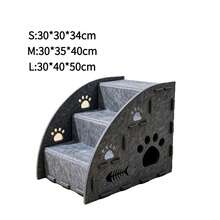 Felt Pet Stairs Cat Bed Integrated Low-Foot Cat Bed For Senior Cats, Bed Steps, Wear-Resistant Cat Scratching Board, Cat Hiding House - Grey - View 10
