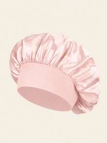 2/1pc Silk Sleep Cap Set, Satin Curly/Natural Hair Headband With Soft Elastic Band (Black & Gold & Pink), Gentle Hair Care Night Cap (قبعة) (باندانا) - Multicolor - View 10