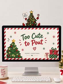 1pc Christmas Desktop Ornaments Creative Shaped Decorations Cute Cartoon Style Standing Signs Perfect For Christmas Winter And Holiday Decor In Farmhouse Style Homes On Shelves And On Mantelpieces - Christmas Tree - View 6