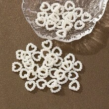 80pcs Faux Pearl Hollow Heart DIY Handmade Hair Accessories Bracelet Earring Jewelry Findings - White - View 6