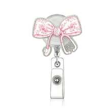 1pc Creative Stethoscope Bow Acrylic ID Badge Retractable Clip Doctor Nurse Badge Holder - Multicolor - View 8