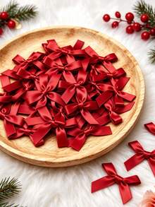 (100pcs/Pack, 50pcs/Pack) 4cm Christmas Ribbon Bows, Multiple Colors Available, Suitable For Gift Decoration And Hair Clip/Headband Making, Valentine's Day Gifts - 4cm Ribbon Bow - View 20