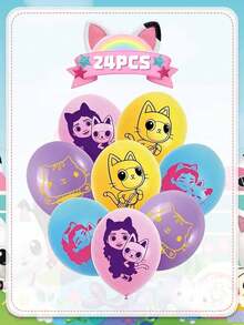 MASSDI Balon Lateks Bertema, Berwarna-warni dengan Gambar Karakter Gabby dan Cat, Sempurna untuk Pesta Ulang Tahun, Perayaan Hari Raya, Acara Bertema, Dekorasi Perjalanan Liburan, Latar Belakang Foto, dan Suvenir Pesta. - Balon lateks - View 4