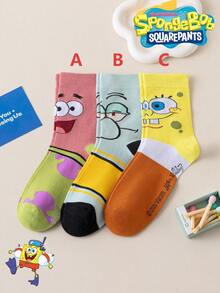 SpongeBob SquarePants 6/3/1 Pair SquarePants Men's Socks, Funny Cartoon Mid-Calf Socks, Winter - Multicolor - View 12