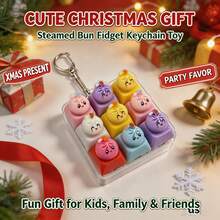 1 buah Keycap Clicker Fidget Dumpling, Gantungan Pereda Stres 9-Grid, Gantungan Tas untuk Anak Perempuan, Hadiah Halloween Natal untuk Tas Bingkisan - MultiWarna - View 8