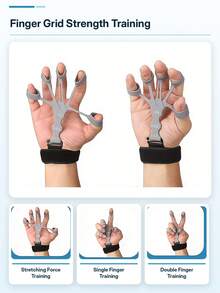 Adjustable Resistance Finger Exerciser With Wrist Support Ergonomic Hand Grip Strength Trainer Hand Grip Strengthener For Men And Women For Fitness Training Muscle Toning Climbing Exercise Gym Equipment Gym Essentials Accessories Hand Exercise Tools - Multicolor - View 5