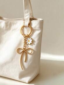 1pc Alloy Bowknot Pendant Bag Accessory Daisy Flower Decor Fashion Bag Charm Keychain Key Ornament - Multicolor - View 1