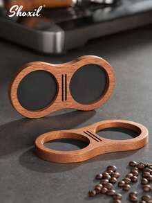 shoxil Wooden Coffee Tamper Holder Stand, Dual Slot Structure, Can Hold Tamper And Distribution Tool, Suitable For Countertop Display, Home Barista And Coffee Shop Use - Multicolor - View 3