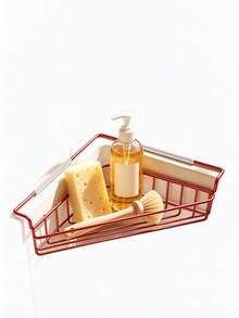 Triangular Corner Sink Drying Rack With Towel Bar, Metal Kitchen Sink Caddy Organizer With Drainage Grid, Sponge Brush Dish Cloth Holder For Kitchen Countertop Accessory - Multicolor - View 6