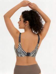 European & American Hot-Selling Seamless Bra For Women, Sexy Leopard Print Backless Push-Up Bra, Small Bust, Side-Boob Support, Wireless - White - View 3