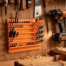 1pc/120 Hole Wall-Mounted Drill Bit Storage Rack, 6 Rows Of Hexagonal Drill Bit Supports, Suitable For 1/4 Inch Screwdriver Drill Bits And Drill Bits, Large-Capacity Anti-Clogging Drill Bit Storage Rack, Workshop Garage Tool Storage And Finishing - A - View 2