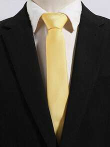 1pc Men Yellow Fashion Encrypted Business Banquet Tie - Yellow - View 1