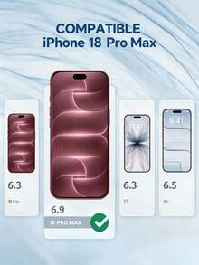 2pcs [2026 New] 9H Tempered Glass Screen Protector, Compatible With IPhone 18/18 Pro/18 Pro Max/17/17 Pro/17 Pro Max/17 Air/16/16 Plus/16 Pro/16 Pro Max/15/15 Pro Max/14/14 Plus/13/13 Mini/12/12 Mini/11 Pro Max/X/XS/XR, High Definition Transparent Anti-Scratch Bubble-Free - Clear - View 2