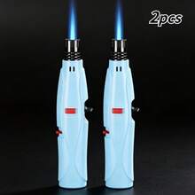 2PCS Windproof Jet Flame Lighter - Refillable Adjustable Butane Lighter With Lock, Suitable For Outdoor Camping BBQ, Ideal Gift Set (Gas Not Included) - View 13