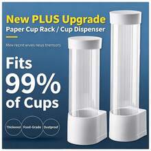 1-Pack Disposable Cup Holder Automatic Cup Dispenser, No-Punch, Wall-Mounted, Desktop, Dustproof Paper Cup Holder, Water Dispenser, Household Water Dispenser, Large-Capacity Dustproof Water Cup Storage Side Shelf - Cup Holder - View 4