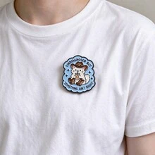 Cute Cartoon Cat Enamel Pin, "Something Ain't Right" Slogan Brooch, Cowboy Style Decor Badge For Backpack Jacket Hat, Lovely Gift For Cat Lovers - Multicolor - View 11