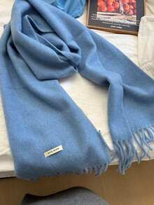 1 قطعة وشاح رجالي كاجوال بلون موحد بتصميم بسيط، دافئ محبوك متعدد الاستخدامات للرقبة لفصل الخريف/الشتاء - متعدد الألوان - مشاهدة 8