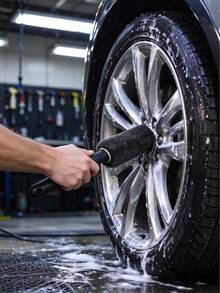 1pc Car Wheel Rim Cleaning Brush, Portable Car Wash Tool, Wheel Rim Dead Corner Cleaning, Flexible Cleaning Tool, Multi-Functional Wheel Rim Brush Suitable For Cars, Trucks, Motorcycles, Easy To Clean - A - View 9
