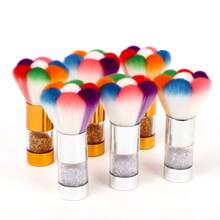 Nail Art Tools Nail Cleaning Brush Dust Brush With Rhinestones Rainbow Brush Petal Shaped Brush Makeup Brush - A - View 11