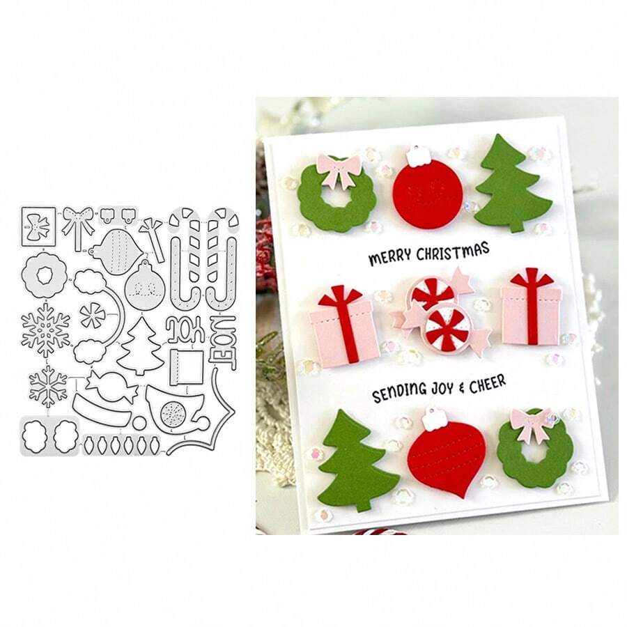 Christmas Decoration Metal Cutting Dies, Suitable For DIY Scrapbooking Decoration Craft Die Cutting Embossing Card Making Template Scrapbook And Craft Photo Album Decoration Embossing - LG26-8487 - View 1