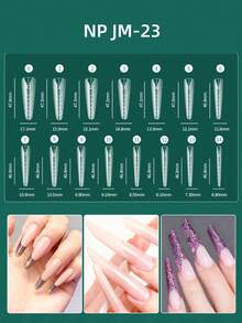 nailpop Medium-Long Ballet Toe Nail Dual Molds For Poly Gel Extension, Reusable Full Coverage Acrylic Material Molds, Suitable For Nail Salon DIY - Multicolor - View 4