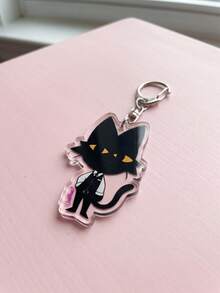1Pc/6Pcs Animal Hospital Acrylic Keychains, Q-Version Cartoon Black Cat In Suit And Holding Knife Other Unique Patterns, Car Key Pendant, Ita Bag Accessory, Daily Decoration, Halloween Gift, Birthday Gift, Christmas Gift, Party Favor, Graduation Gift, Back To School, Exquisite Collection, All Season - Multicolor - View 6