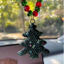 Rhinestone Christmas Tree Car Hanging Ornament, Creative Car Rearview Mirror Decor Pendant, Christmas Car Decoration, High-End Car Hanging Decoration, Christmas Gift - A - View 5