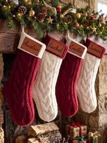 Customized Christmas Socks, Knitted Family Socks With Name, Pet Dog Socks, Holiday Decoration Gift - Multi-color 2 - View 7