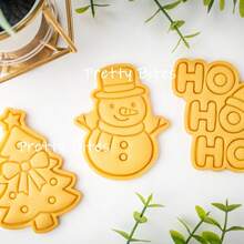Cartoon Christmas Biscuit Mold Snowman Santa Claus Xmas Tree Cookie Cutter Embossing Mould Party Cupcake Baking Accessories Tool - White - View 6