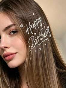 7 lembar Hiasan Wajah Selamat Ulang Tahun, Perhiasan Rambut, Perhiasan Mata Perekat untuk Riasan, Hadiah, Kartu Ucapan, Dekorasi Tubuh, Rhinestones untuk Halloween dan Ulang Tahun - Permata Wajah - View 5