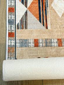 Pinkie Home - 1pc Geometric Print Bohem Living Room Rug Area Rug/Carpet/Bath Mat, Suitable For Bathroom, Kitchen, Entryway, Hallway, Bedside, Living Room, Bedroom, Machine Washable Rug, Home Decor - Mocha Brown - View 8