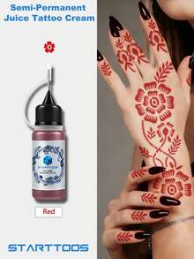 Multi-Color Hand-Painted Tattoo Ink With Tattoo Stencils, Semi-Permanent Waterproof Realistic Tattoo Ink For Men And Women, DIY Party Holiday Gift - Multicolor - View 11