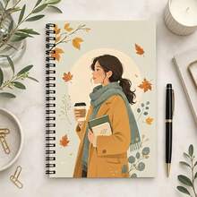 1 Notebook, Autumn Maple Leaves Atmospheric Coil Notebook,For ...