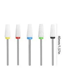 DeDryDS 10/5/1pc Ceramic Nail Drill Bit Set - Nail Art Accessories, Suitable For Electric Nail Filing And Nail Art - Includes Nail Files, Polishing Blocks And More - Multicolor - View 3