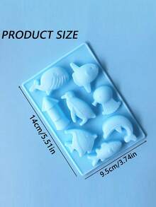 8-Cavity Ocean Fish & Dolphin Silicone Cake Mold, Marine Animal Shaped Dessert Mold, Multi-Purpose Mold Suitable For Chocolate, Gummy, Jelly, Pudding, Mini Cakes And Candy Making, DIY Home Baking Tool - Multicolor - View 4